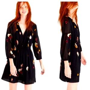 Madewell floral tie neck mini dress EUC